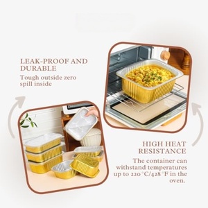 Eco-Friendly Smooth Wall Black Gold Aluminium <b>Foil</b> Baking Trays Rectangular Shape <b>Foil</b> Trays Aluminum <b>Foil</b> Pans with Lids - Product Image 5