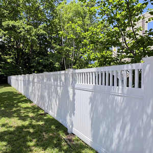 Clôture d'angle moderne en PVC de semi-intimité, couleurs personnalisées, poteaux de clôture de haute qualité pour la maison, le jardin, la cour basse et le contrôle des foules - Product Image 4