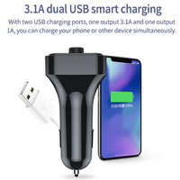 F6 Nouveau transmetteur FM mains libres BT 5.0, modulateur, lecteur MP3 de voiture, chargeur rapide 3.1A, carte TF, clé USB, kit pour chat, accessoires de voiture