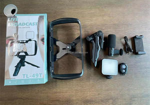 Điện thoại thông minh vlog Bộ dụng cụ ánh sáng <span class=keywords><strong>Selfie</strong></span> Stick Tripod với microphone điền vào màn trập ánh sáng cho máy ảnh điện thoại phát sóng trực tiếp - Product Image 5