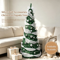 Sapin de Noël pliable en PVC de 1,8 m de haute qualité, écologique, avec lumières LED blanc chaud effet neige, branchement facile, installation simple
