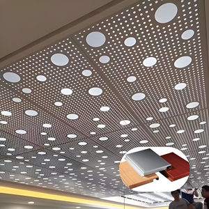 Plafonds perforés en aluminium sur mesure <span class=keywords><strong>pour</strong></span> bâtiments commerciaux, panneaux en maille d'aluminium, panneaux en aluminium massif - Product Image 1