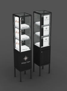 <span class=keywords><strong>Comptoir</strong></span> de vente au détail moderne Funroad en bois de qualité supérieure, vitrine en verre haut de gamme, présentoir à bijoux en métal pour bijouterie - Product Image 6