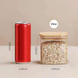 Bán buôn tre container lưu trữ thực phẩm với kính rộng và nắp bằng gỗ để sử dụng gia vị hoặc như một món quà - Product Image 3