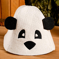 Gorro de Sauna Ruso Panda 2026, Gorro de Fieltro de Lana para Sauna Finlandesa, Gorro de Baño