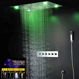 de Pluie <span class=keywords><strong>Cascade</strong></span> Brouillard Ensemble de Douche Robinets De Douche de salle de Bain Haut Débit Thermostatique 5 Inverseur Bain - Product Image 3