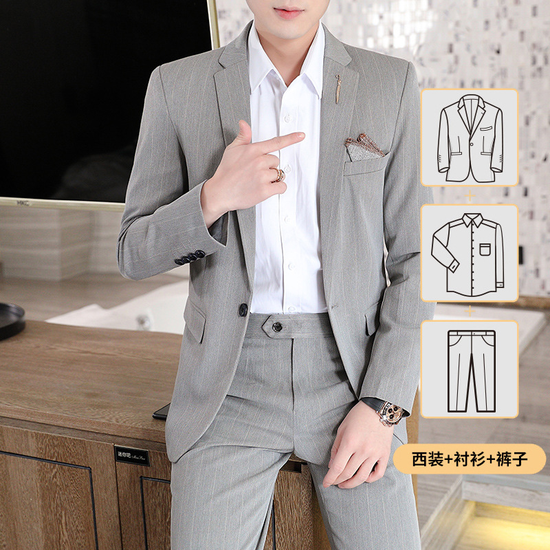 Grigio chiaro [camicia + camicia + pantaloni]