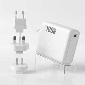 อะแดปเตอร์ GaN PD 100W ชาร์จเร็วสำหรับแล็ปท็อป โทรศัพท์ แท็บเล็ต ช่องเสียบ USB-C พร้อมปลั๊กเปลี่ยนได้ EU US UK AU สำหรับ <span class=keywords><strong>iPhone</strong></span> - Product Image 1
