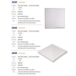 Paneles de luz led de techo rectangular, luz de panel plano de 50w regulable de 0-10v, panel de luz led redondo de cristal pa - Product Image 5