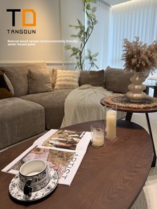 Tavolino da Caffè in Legno Massello Stile Mid-Century Modern, Design Wabi-Sabi, Retrò Francese <span class=keywords><strong>per</strong></span> Soggiorno, Piccoli Appartamenti, <span class=keywords><strong>Arredamento</strong></span> Bauhaus - Product Image 2