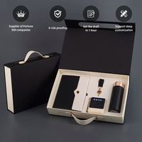 Ensemble cadeau d'affaires pratique personnalisable haut de gamme en cuir PU avec logo personnalisé Starlink, comprenant un carnet et un thermos