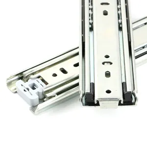 Adjustable Concealed 50mm Telescopic Channel Furniture Slide 3 Fold Heavy Duty Ball Bearing Full Extension