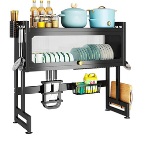 Égouttoir mural double niveau en acier inoxydable pour cuisine, organisateur de vaisselle, vente en gros - Product Image 1