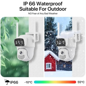 Caméra de surveillance extérieure sans fil IP Wifi 5K 10MP à double objectif PTZ avec détection humaine IA et suivi automatique - Product Image 2