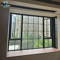 Ventana Francesa de Aluminio con Vidrio Templado Aislante de Alto Rendimiento, Proveedor Personalizado de Fábrica