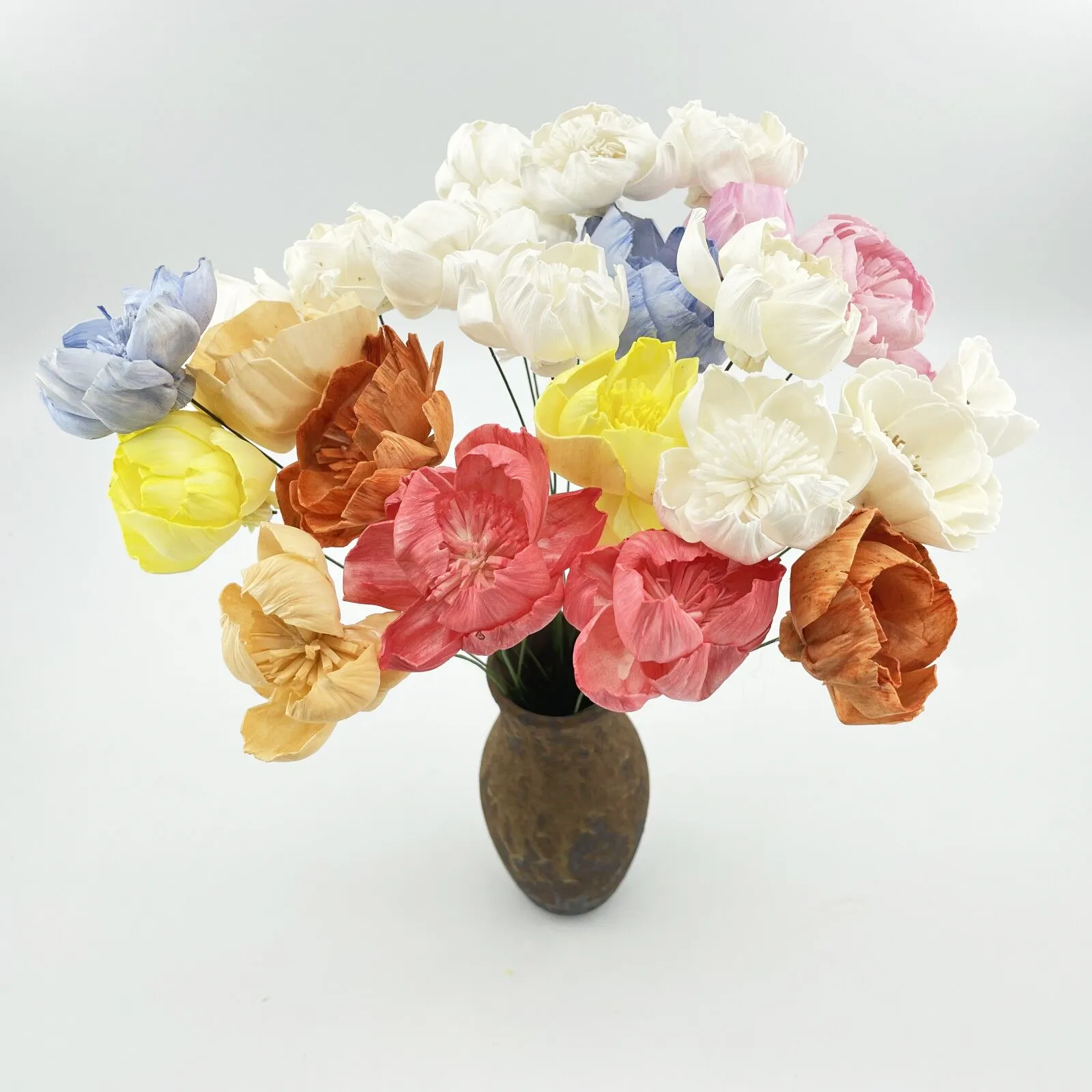 Yunnan Wholesale TAOXI Type 1 Colorful Artificial Handmade Flowers Dried Sola Flower For Home decoration