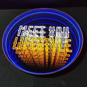 Enseigne au néon LED en acrylique 3D avec bandes LED |   Miroir infini Lumière électronique multicolore pour la décoration commerciale et domestique - Product Image 1