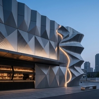 Panneaux en aluminium modernes de qualité export, conformes aux normes de construction d'Asie centrale, pour villas, hôtels, hôpitaux, ignifuges et écologiques