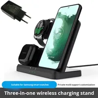 Chargeur sans fil multifonctionnel 15W QC3.0 type-c transfrontalier pour montres téléphones mobiles écouteurs-bureau trois-en-un