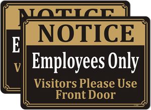Avviso dipendenti solo visitatori per favore dipendenti adesivi visitatori solo per i saloni ristorante Hotel Motel fermate pubbliche - Product Image 2