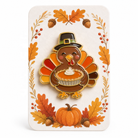 Broche en émail souple personnalisée pour la Fête de Thanksgiving, motif dinde, pèlerin, tarte à la citrouille, pour chapeau, revers ou comme badge, cadeau, vente en gros