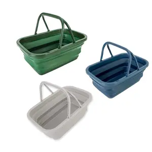 Hot Selling Product Draagbare Vuile Wasmand Container Organizer Siliconen Opvouwbare Opvouwbare Mand