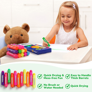 12 Colores, <span class=keywords><strong>Pintura</strong></span> en Barra de Óleo Sólido de Secado Rápido, Crayón Fluorescente, <span class=keywords><strong>Pintura</strong></span> Témpera, para Dibujar, Pintar, Graffiti, Manualidades, Material de Arte para Niños - Product Image 3