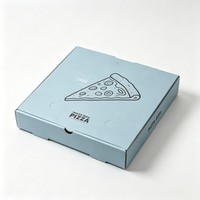 Boîte à pizza en carton ondulé bleu personnalisée, 12/16 pouces, emballage alimentaire pour livraison à emporter pour restaurants