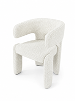 Fauteuil de salle à manger moderne de luxe blanc en bouclette, forme organique, pour projets hôteliers et villas, fabricant OEM