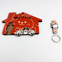 Porte-clés en MDF à sublimation tendance, cadeaux pour la fête des enfants, avantages sociaux des employés