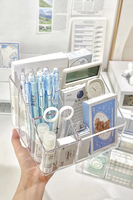 Porte-stylo en acrylique transparent Ensemble organisateur de bureau de maquillage en acrylique