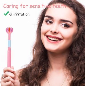 Cepillo de dientes de 3 caras, cepillo de dientes de cerdas triples, cepillo de dientes de entrenamiento para niños con tres cerdas, 4-12 años - Product Image 5