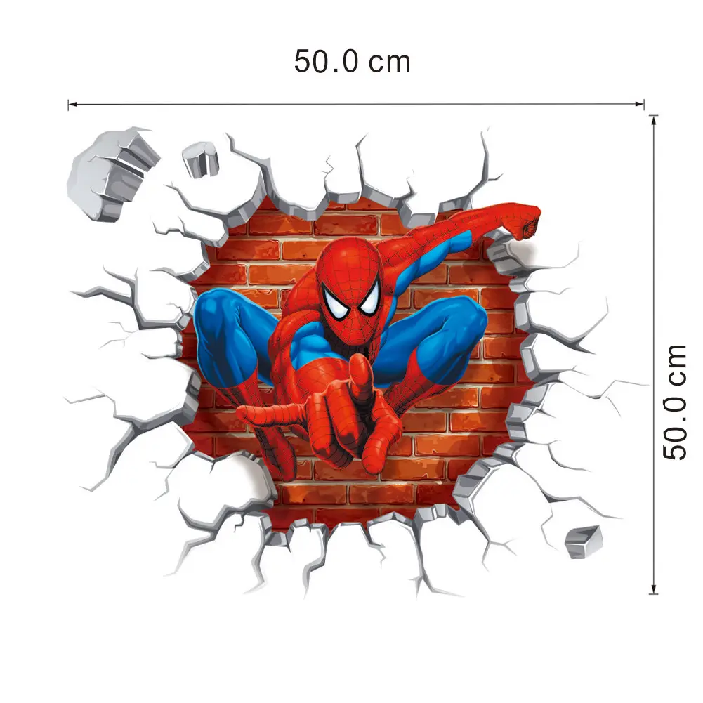 3D Spiderman Wall Stickers Home Decoration adesivo de paredes Kids Room Decal 3D Movie Cartoon