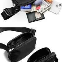 Tas Selempang Pinggang Wanita Pria Modis, Bahan Nylon Polyester, Tahan Air, Bergaya