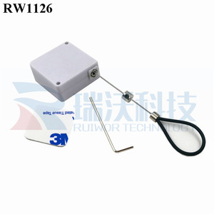 RUIWOR RW1126 Carré Rétractable Cordon Plus Réglable Boucle De Fil En Acier Inoxydable Plaqué Tuyau En Silicone <span class=keywords><strong>pour</strong></span> le Positionnement des Produits - Product Image 4