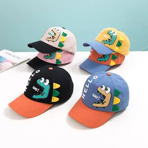 Gorras de béisbol de algodón con estampado de dinosaurio para bebé, gorros con bordado de dinosaurio personalizado, moda de verano