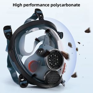 Masker Gas wajah penuh silikon, pelindung keselamatan pribadi masker kimia industri dengan filter peralatan pelindung diri - Product Image 2