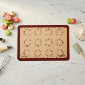 Tapis <span class=keywords><strong>de</strong></span> cuisson en silicone platine <span class=keywords><strong>de</strong></span> qualité supérieure 30x21cm, antiadhésif, en <span class=keywords><strong>fibre</strong></span> <span class=keywords><strong>de</strong></span> <span class=keywords><strong>verre</strong></span> alimentaire avec échelle graduée pour four - Product Image 6
