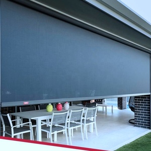 Su misura antivento esterno motorizzato Zip Track schermo ombreggiante per esterni <span class=keywords><strong>tende</strong></span> a <span class=keywords><strong>rullo</strong></span> tessuto natale moderna porta finestra francese - Product Image 5