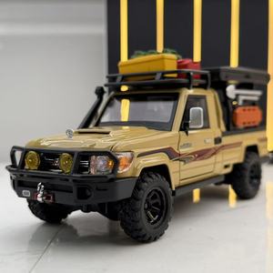 Coche de juguete de metal fundido a presión 1:32 Toyota Land Cruiser LC79 con sonido, luces, puertas que se abren y función de retroceso, modelo de aleación para exhibición, regalo. - Product Image 5