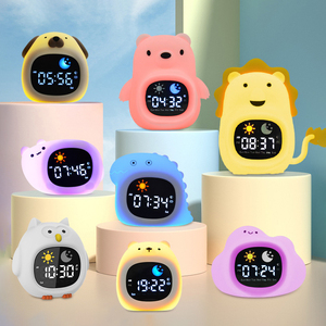 Nuevo y divertido reloj despertador para niños, luz nocturna, entrenador de sueño, oveja, Color cálido, máquina de sonido para dormir para dormitorio, uso doméstico, Interruptor táctil - Product Image 1