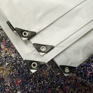 Rouleaux de bâche imperméable ignifuge à protection UV, clips et attaches, style uni, tissé, revêtement pour doublures - Product Image 2