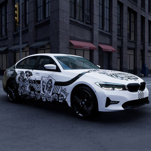 WRAPMASTER 5*65ft <span class=keywords><strong>Film</strong></span> de protection de voiture personnalisé motif crâne <span class=keywords><strong>dessin</strong></span> <span class=keywords><strong>animé</strong></span>, Vinyle PET Bleu Ciel Étoilé, <span class=keywords><strong>Film</strong></span> adhésif pour véhicule - Product Image 3