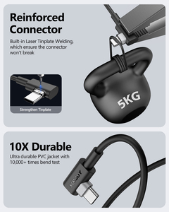 Cable de Datos SUNGUY Tipo-C de 60W 3A con Carga Rápida para Teléfono y Portátil, con Logotipo Personalizado, Ecológico y Longitud Ajustable - Product Image 6
