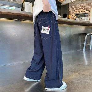 Pantalon décontracté pour garçon, pantalon à jambes larges pour adolescent, style jean tendance pour l'été, tenue à la mode pour adolescents - Product Image 1
