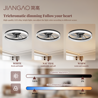 Ventilateur de plafond intelligent moderne de 19,7 pouces avec 6 vitesses, éclairage LED et lumière lunaire intégrée, nouveau modèle à succès