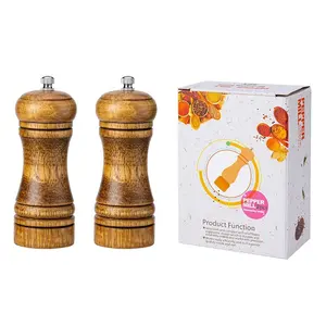 Keukengerei Keramische Kern Houten Zout En Peper Molens Shakers 5 Inch Zwarte Pepermolen