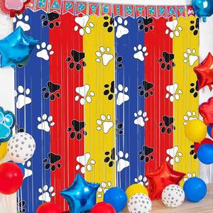 Cortina de Flecos Metálicos con Diseño de Caricaturas y Colores Vibrantes para Decoración de Fondo en Fiestas Infantiles, Cumpleaños y Día del Niño - Product Image 1