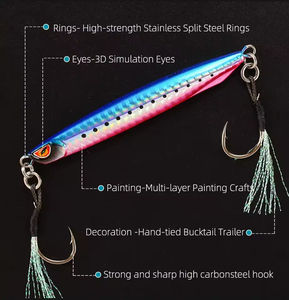 Leurre de pêche artificiel en métal Brave Printed Carp 20g/30g/40g/60g/80g DUO pour lancer depuis le rivage, effet UV, jigging à lancer lent - Product Image 5