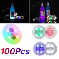 Sous-verre LED compact rond de 4 cm en EVA, double face, lumineux et clignotant